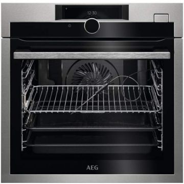 AEG Cuptor cu abur incorporabil AEG BSE988330M, SteamBoost, Steamify, WIFI, termometru central, display tactil TFT, curatare cu abur, 70L, clasa energetica B, Negru