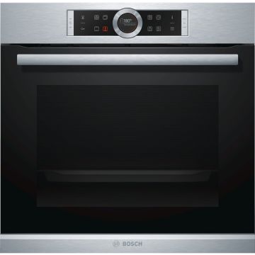 BOSCH Cuptor incorporabil Bosch HBG6750S1, Electric, Multifunctional, 71 l, 13 Functii, 2200 W, Autocuratare pirolitica, Convectie 4D, Inel rotativ, Touch control, Display TFT, Inox