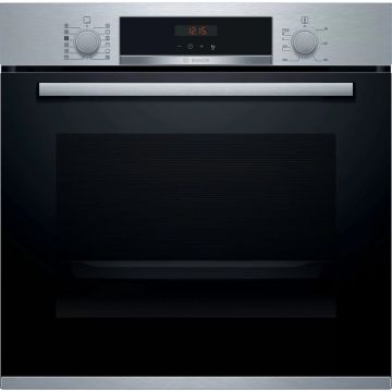 BOSCH Cuptor incorporabil Bosch KRA574BS0, functie de abur, 71 l, clasa energetica A, display digital, Inox / Negru