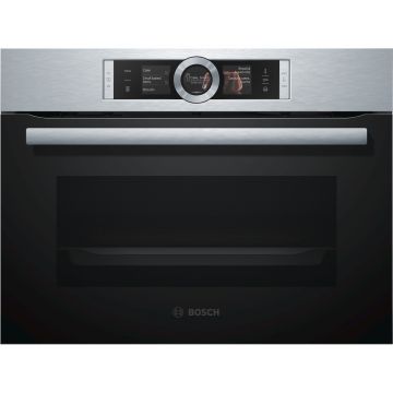 Cuptor incorporabil compact cu aburi Bosch CSG656BS1, Electric, Grill, 47 l, Multifunctional, Clasa A+
