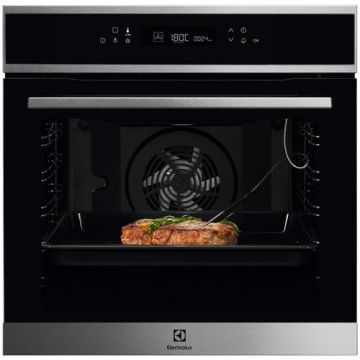 Cuptor incorporabil Electrolux COE7P31X2, Electric, 72 L, Autocuratare pirolitica, SenseCook, Food Sensor, Display LCD, Grill, Soft close, Clasa A+ (Negru/Argintiu)