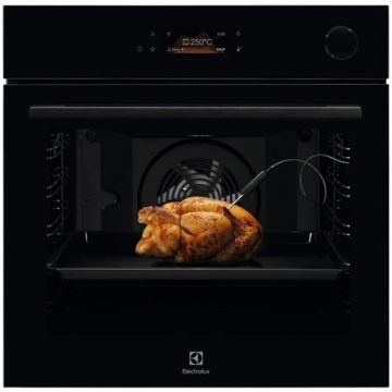 Cuptor incorporabil Electrolux EOC8P39WZ, Electric, 72 L, Autocuratare pirolitica, SteamCrisp, Grill, Timer electronic, Conectivitate WiFi (Negru)