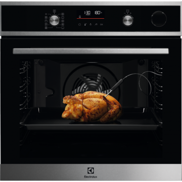 Electrolux Cuptor cu abur incorporabil Electrolux EOC6H76X SteamCrisp, termometru, 72 L, afisaj LED, Negru