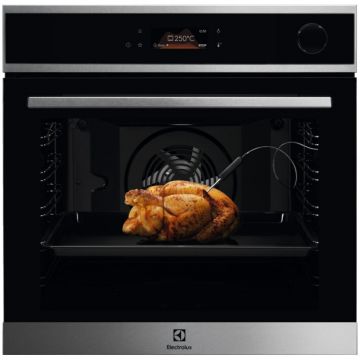 Electrolux Cuptor incorporabil Electrolux EOC8P39X, Electric, 72 l, Autocuratare pirolitica, SteamCrisp, Grill, Senzor gatire, 19 functii, 154 programe, Clasa A+, Inox