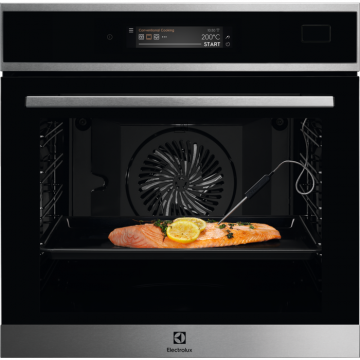 Electrolux Electrolux Cuptor cu abur incorporabil EOC9P31WX, SteamCrisp, WIFI, termometru, curatare pirolitica, retete programate, display LCD, 71 l, 3500 W, Negru