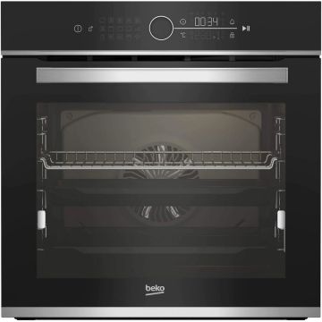 Beko Cuptor incorporabil Beko BBIM13400XCS, Electric, 72 l, Multifunctional, AEROperfect, Autocuratare catalitica, 13 functii de gatire, SoftClose , Raft telescopic, Grill, 3D Cooking, Clasa A+, Negru