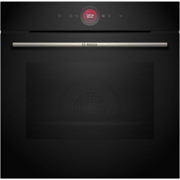 BOSCH Cuptor incorporabil Bosch Seria 8 HBG7322B1, Electric, 71 l, Multifunctional, 11 functii, Autocuratare EcoClean Direct, Touch control, AirFry, Grill, Convectie 3D, Home Connect, Termometru pentru carne, Clasa A+, Negru