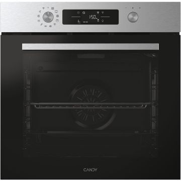 CANDY Cuptor incorporabil Candy Titanium CA6 NP5B3YTX, Electric, 78 litri, Curatare Pirolitica & Hidrolitica, WiFi, 12 functii, Display, Butoane Push-pull, Softclose, Raft telescopic, Clasa A++, Inox