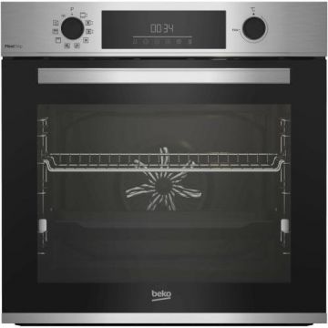 Cuptor incorporabil Beko BBIM12300XMPSEF, Electric, 72 l, Autocuratare pirolitica, FlexiCrisp, RecycledNet, AEROperfect, SteamShine, Grill, LED display touch control, 3D Cooking, Rafturi telescopice, Clasa A+ (Inox)