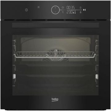 Cuptor incorporabil Beko BBIM17401BCS, Electric, 72 l, Autocuratare catalitica, 3D Cooking, Soft close door, Display LED, Booster, Clasa A++ (Negru/Inox)