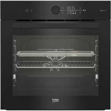 Cuptor incorporabil BEKO BBIMA17410BMPW, Electric, 72 l, Autocuratare pirolitica, AirFry, AEROperfect, SteamShine Cleaning, Wi-Fi, Booster, LED display touch control, Clasa A+ (Negru)