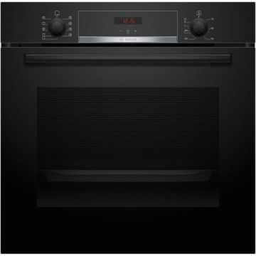 Cuptor incorporabil Bosch HBA534EB3, 71 L, Electric, Multifunctional, Grill, 7 functii, Autocuratare EcoClean + hidrolitica, 3D Hotair, Suport telescopic, Clasa A+ (Negru)