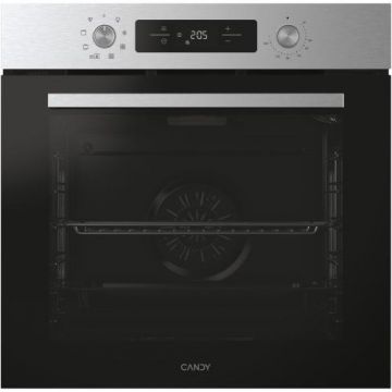 Cuptor incorporabil Candy Titanium CA6 NP3T3HTB, Electric, 78 litri, Curatare Hidrolitica, 9 functii, Butoane Push-pull, Softclose, Clasa A+ (Inox)