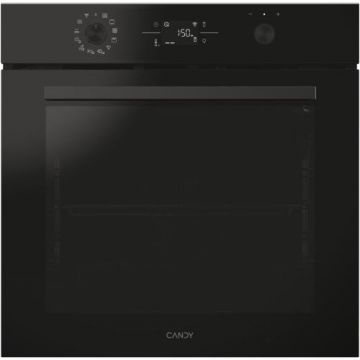 Cuptor incorporabil Candy Titanium CA6 NP5B3EHTB, Electric, 78 litri, Curatare Hidrolitica, WiFi, Tehnologie Easy STEAM, 12 functii, Butoane Push-pull, Softclose, Raft telescopic, Clasa A++ (Negru)