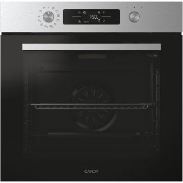 Cuptor incorporabil Candy Titanium CA6 NP5B3EHTX, Electric, 78 litri, Curatare Hidrolitica, WiFi, Tehnologie Easy STEAM, 12 functii, Butoane Push-pull, Raft telescopic, Clasa A++ (Inox)