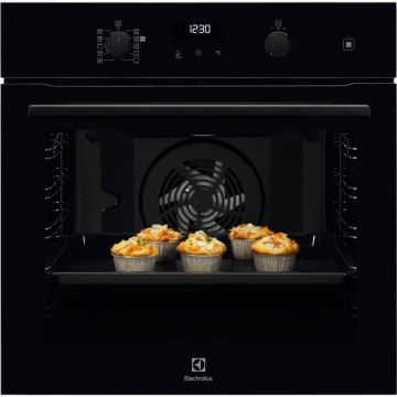 Cuptor incorporabil Electrolux EOD6P71Z, Electric, 72 L, Grill, Autocuratare pirolitica, SteamBake, Clasa A+, Negru