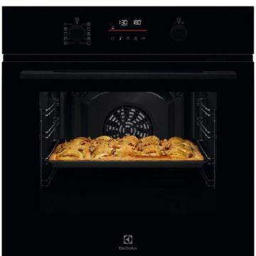 Cuptor incorporabil Electrolux EOFDP46BK, 65 l, Autocuratare pirolitica, Butoane retractabile, Afisaj digital, Control touch, Grill, Clasa A+ (Negru)