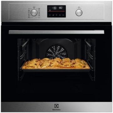 Cuptor incorporabil Electrolux EOH4P56BX, Electric, 65 L, Autocuratare pirolitica, Grill, Timer electronic, Afisaj LED (Negru/Argintiu)