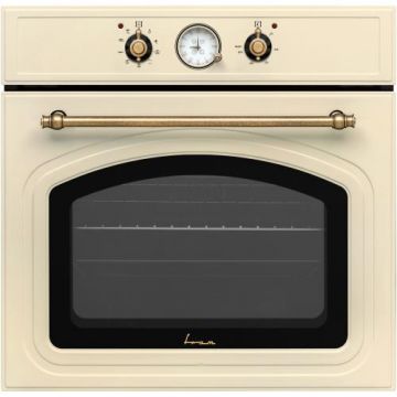 Cuptor incorporabil Fram FBO-V659GCA-RBG, Electric, 65 l, Clasa A, Timer Analog, Grill, Iluminare, Design rustic, Crem