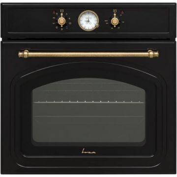 Cuptor incorporabil Fram FBO-V659GCA-RBK, Electric, 65 l, Clasa A, Timer Analog, Grill, Iluminare, Design rustic, Negru
