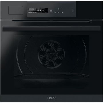 Cuptor incorporabil Haier HWO60SM6S5BH, 70 l, Autocuratare catalitica, Clasa A+, Steam, Conectivitate WiFi/ hOn app, Climatech, interfata i-Message, Ghidaj telescopic, Softclose (Negru)