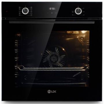 Cuptor incorporabil LDK 1073DBK, Clasa A, Capacitate 73 l, 10 functii, Grill, Turbo, Dezghetare, Timer, Iluminare cuptor (Negru)