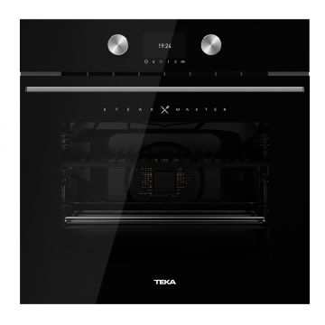 Cuptor incorporabil Teka Steak Master  grill 2x1200 W  gratar fonta  63 litri  12 functii  DualClean  design Infinity - cristal negru
