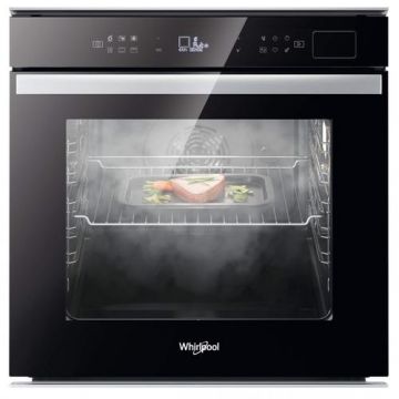 Cuptor incorporabil Whirlpool W6OS44S2HBL, Clasa A+, Capacitate 73 l, 6th Sense, 8 functii, SteamSense, Ready2cook, Grill, Maxi Cooking, Smart Clean, Soft Closing (Negru)