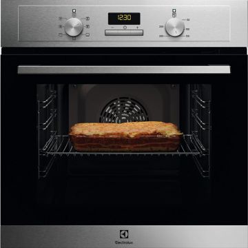 Electrolux Cuptor incorporabil Electrolux EOH3F00BX, 65 l, Autocuratare catalitica, Timer electronic, Grill, Clasa A, Inox antiamprenta, Argintiu