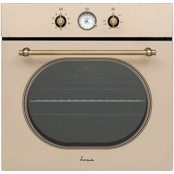 Fram Cuptor incorporabil Fram FBO-V659GCA-RGBG, Electric, 65 l, Autocuratare catalitica, Clasa A, Timer Analog, Grill, Iluminare, Design rustic, Crem