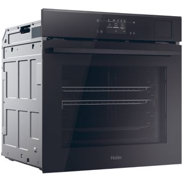 HAIER Cuptor incorporabil, Haier, Electric, 78 l, Clasa A++, 25 functii, Curatare Hidrolitica + Pirolitica, hOn, Inteligenta Artificiala Bionic (Negru)