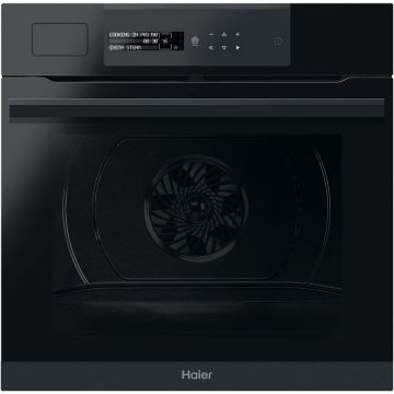 HAIER Cuptor incorporabil Haier HWO60SM6S5BH, 70 l, Autocuratare catalitica, Clasa A+, Steam, Conectivitate WiFi/ hOn app, Climatech, interfata i-Message, Ghidaj telescopic, Softclose, Negru