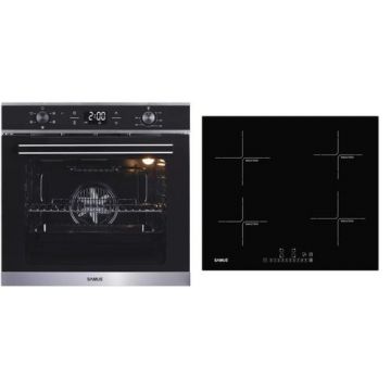 Pachet Samus ONL19 Cuptor incorporabil Samus SC625GDX5, Electric, 75 L, 5 functii + Plita incorporabila Samus PSI-64BG7, Inductie, 4 Zone de gatit (Negru)