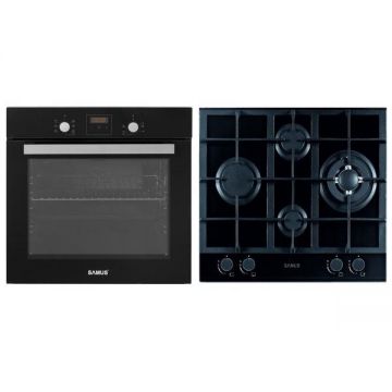 Samus Pachet Samus B4 Cuptor Incorporabil Samus SC639CEGV, 62 L, 6 Functii, Curatare catalitica, Grill electric, Timer digital, Ventilatie tangentiala de racire + Plita incorporabila Samus PSG-64SG2, Gaz, 4 arzatoare, Arzator WOK, Aprindere electrica, Ne