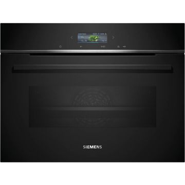 SIEMENS Cuptor electric compact Siemens CB734G1B1 IQ700, Clasa A+, Curatare hidrolitica, catalitica, HomeConnect, CookControl Plus, Negru