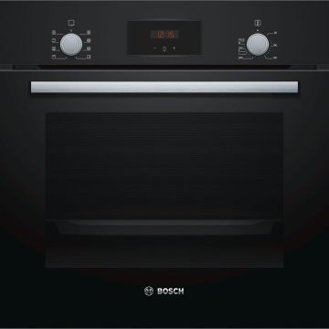 BOSCH Cuptor incorporabil Bosch HBF153EB0, Electric, 66 l, Autocuratare EcoClean Direct, Suport telescopic, Convectie 3D, Clasa A, Negru/Argintiu