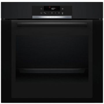 BOSCH Cuptor incorporabil electric Bosch Serie 4, Autocuratare pirolitica, Functie Aer cald 3D, Functie Air Fry, 10 programe automate, 71l, 3600W, Clasa А+, Negru
