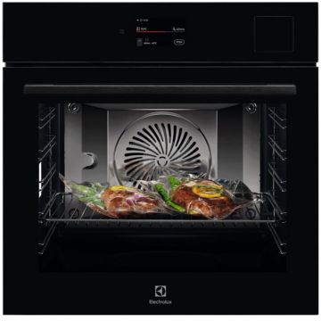 Electrolux Cuptor incorporabil Electrolux LOA9S3XZ, 70 l, Gatire cu abur Sous Vide, Conectivitate WI-FI, TFT Activ, Afisaj digital, 135 de programe, Senzor gatire, Grill, Control touch, Clasa energetica A++, Sticla neagra