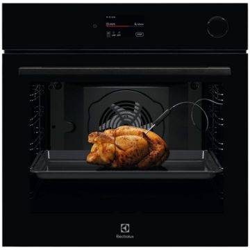 Electrolux Cuptor incorporabil Electrolux LOC9P3XZ, 72 l, SteamCrisp-gatire cu abur, Conectivitate WI-FI, TFT Activ, 75 programe, Autocuratare pirolitica, Grill, Clasa energetica A++, Sticla neagra