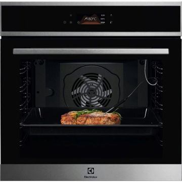 Electrolux Cuptor incorporabil Electrolux LOE8P39X, Electric,Autocuratare pirolitica, Control touch, 171 de programe predefinite, Senzor gatire, Inchidere amortizata a usii, volum net 72 L, Clasa A+, Negru+Inox