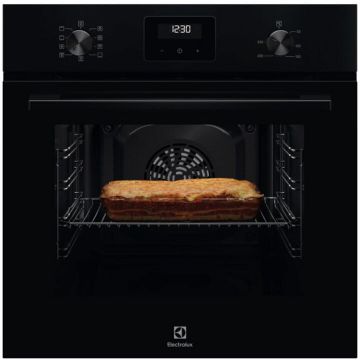 Electrolux Cuptor incorporabil Electrolux LOF3H10BK, Electric, 65 l, Grill, Ghidaj telescopic pe 1 nivel, Timer cu display electronic, Clasa A, Negru