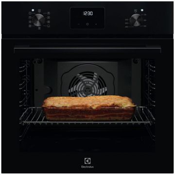 Electrolux Cuptor incorporabil Electrolux LOF3H10K, Electric, 72 l, Grill, Ghidaj telescopic pe 1 nivel, Timer cu display electronic, Clasa A+, Negru