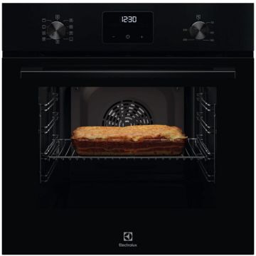 Electrolux Cuptor incorporabil Electrolux LOFGF00BK, Electric, 65 l, Grill, Ghidaj telescopic pe 1 nivel, Timer cu display electronic, Clasa A, Negru