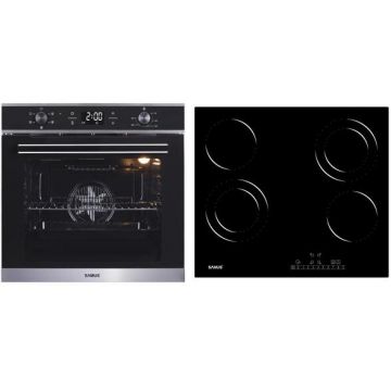 Samus Pachet Samus ONL18 Cuptor incorporabil Samus SC625GDX5, Electric, 75 L, 5 functii + Plita incorporabila Samus PSVE-64BG6, 4 Zone de gatit, Vitroceramica, Touch Control, 9 Trepte, Timer, Negru
