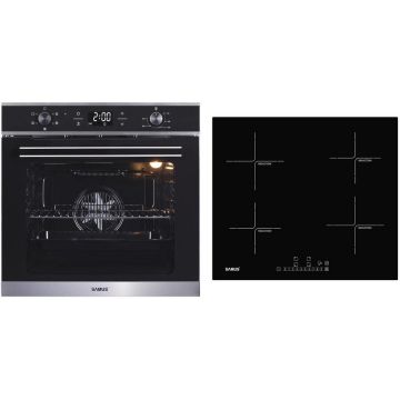 Samus Pachet Samus ONL19 Cuptor incorporabil Samus SC625GDX5, Electric, 75 L, 5 functii + Plita incorporabila Samus PSI-64BG7, Inductie, 4 Zone de gatit, Negru