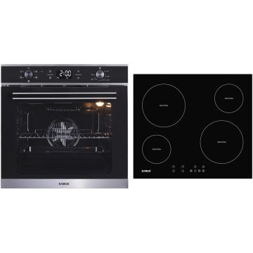 Samus Pachet Samus ONL40 Cuptor incorporabil Samus SC625GDX5, Electric, 75 L, 5 functii (Negru/Inox) + Plita incorporabila Samus PSI-64BG8, Inductie, 4 Zone de gatit, Negru