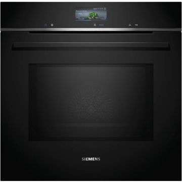 SIEMENS Cuptor electric incorporabil Siemens IQ700 HM776GKB1, Functie de microunde, Autocuratare pirolitica, HomeConnect, cookControl Pro, Convectie 4D, 67 L, 60cm,  Negru+Inox